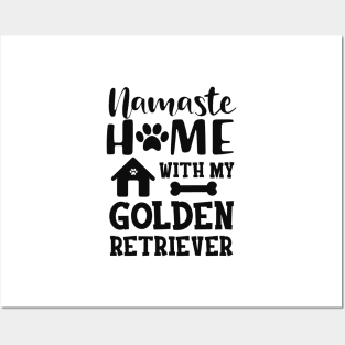 Golden Retriever - Namaste home with golden retriever Posters and Art